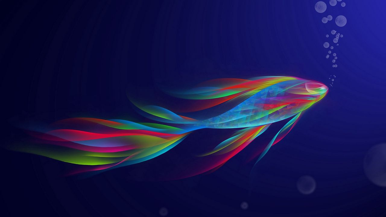 Wallpaper fish, shape, swimming, rainbow