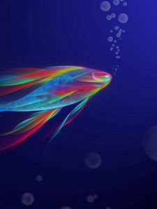 Preview wallpaper fish, shape, swimming, rainbow