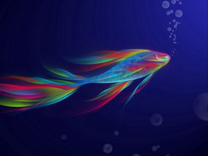 Preview wallpaper fish, shape, swimming, rainbow