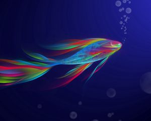 Preview wallpaper fish, shape, swimming, rainbow