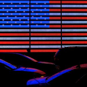 Preview wallpaper flag, america, neon, cars