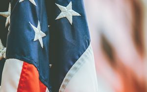 Preview wallpaper flag, america, symbolism, fabric, blur