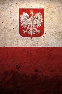 Preview wallpaper flag, coat of arms, poland, symbols, texture