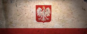 Preview wallpaper flag, coat of arms, poland, symbols, texture