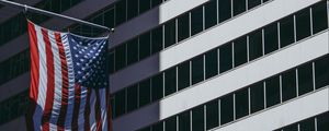 Preview wallpaper flag, facade, building, usa