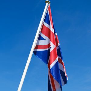 Preview wallpaper flag, folds, sky, uk
