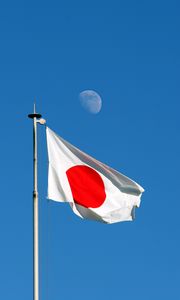 Preview wallpaper flag, japan, sky, moon