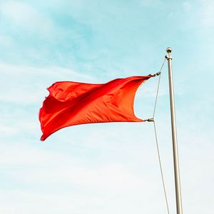Preview wallpaper flag, red, flagpole, sky