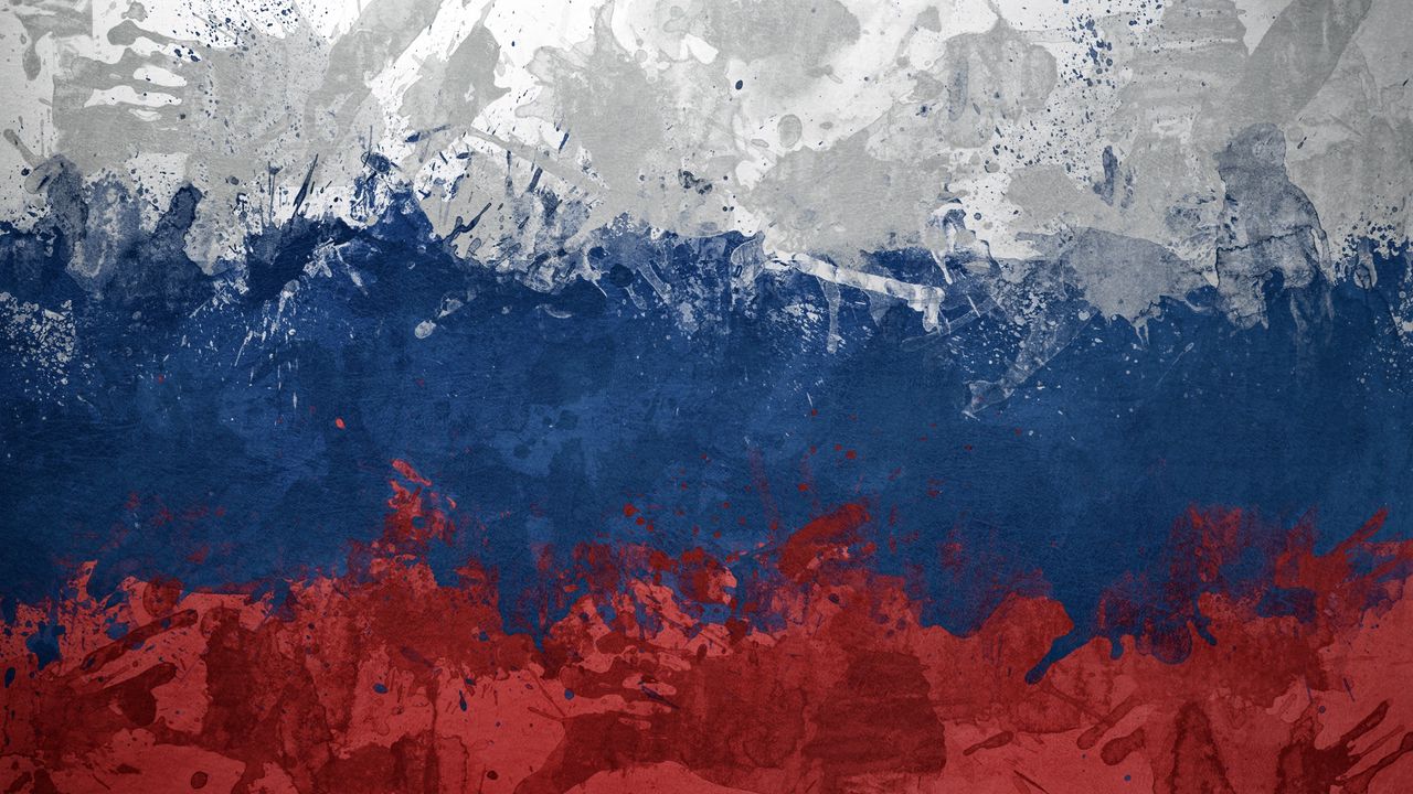 Wallpaper flag, russia, spots, paint, symbol, texture