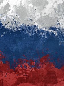Preview wallpaper flag, russia, spots, paint, symbol, texture