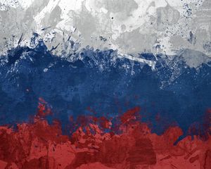 Preview wallpaper flag, russia, spots, paint, symbol, texture