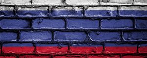 Preview wallpaper flag, russia, wall, paint, symbolism