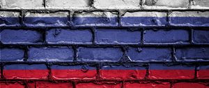 Preview wallpaper flag, russia, wall, paint, symbolism