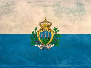 Preview wallpaper flag, san marino, texture, background, paint, stain