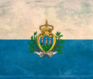 Preview wallpaper flag, san marino, texture, background, paint, stain