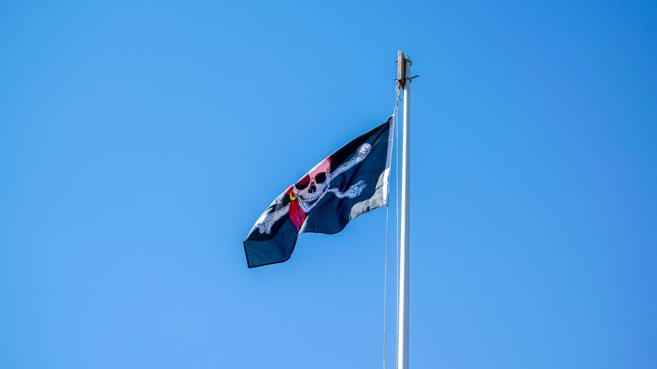 Wallpaper flag, skull, jolly roger, pirates