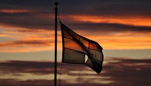 Preview wallpaper flag, sky, clouds, twilight, dark