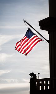 Preview wallpaper flag, stripes, stars, usa, sky