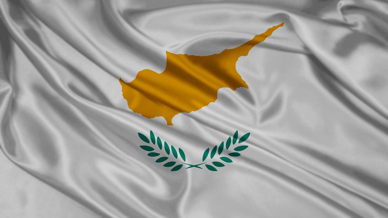 Wallpaper flag, symbols, colors, material, silk, lines, cyprus