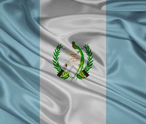 Preview wallpaper flag, symbols, colors, materials, silk, plants, branches, guatemala