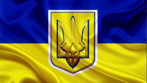 Preview wallpaper flag, ukraine, trident