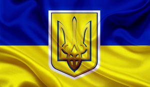 Preview wallpaper flag, ukraine, trident