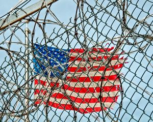 Preview wallpaper flag, united states, barbed wire