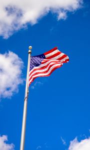 Preview wallpaper flagpole, flag, sky, usa