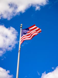 Preview wallpaper flagpole, flag, sky, usa