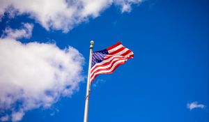 Preview wallpaper flagpole, flag, sky, usa