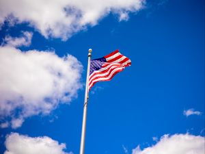 Preview wallpaper flagpole, flag, sky, usa