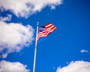 Preview wallpaper flagpole, flag, sky, usa