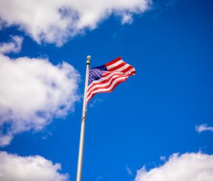 Preview wallpaper flagpole, flag, sky, usa