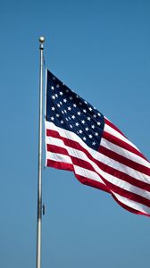 Preview wallpaper flagpole, flag, stripes, stars, usa