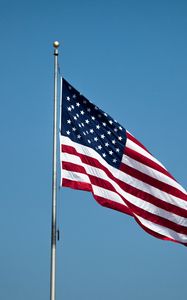 Preview wallpaper flagpole, flag, stripes, stars, usa