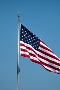 Preview wallpaper flagpole, flag, stripes, stars, usa