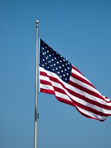 Preview wallpaper flagpole, flag, stripes, stars, usa