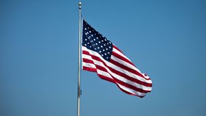 Preview wallpaper flagpole, flag, stripes, stars, usa