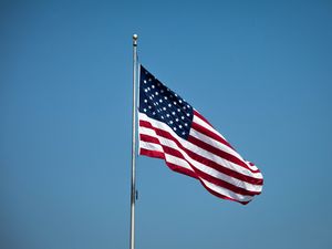 Preview wallpaper flagpole, flag, stripes, stars, usa