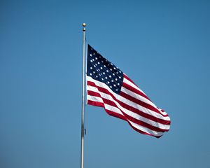 Preview wallpaper flagpole, flag, stripes, stars, usa