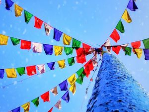 Preview wallpaper flags, colorful, holiday, snow