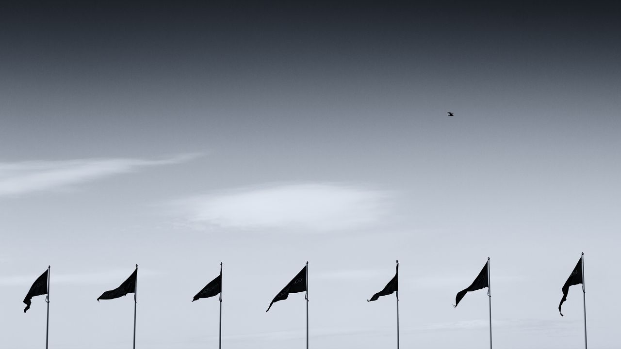 Wallpaper flags, sky, minimalism, silhouettes