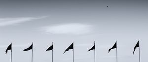 Preview wallpaper flags, sky, minimalism, silhouettes