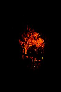 Preview wallpaper flame, bonfire, sparks, fire, black