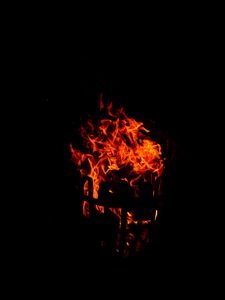 Preview wallpaper flame, bonfire, sparks, fire, black