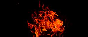 Preview wallpaper flame, bonfire, sparks, fire, black