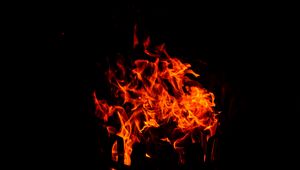 Preview wallpaper flame, bonfire, sparks, fire, black