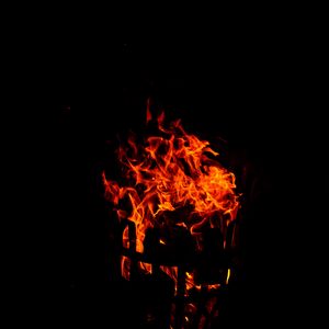 Preview wallpaper flame, bonfire, sparks, fire, black
