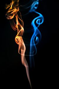 Preview wallpaper flame, curves, dark, red, blue