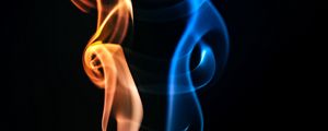 Preview wallpaper flame, curves, dark, red, blue